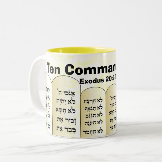 Tasse de Dix commandements (Devant gauche)