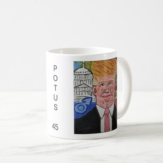 Tasse de Donald Trump "Trumpy" : POTUS 45 (Devant droit)