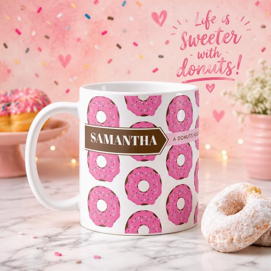 Tasse de Donut avec Nom et Citation