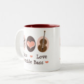 Tasse de double basse d'amour de paix (Devant gauche)