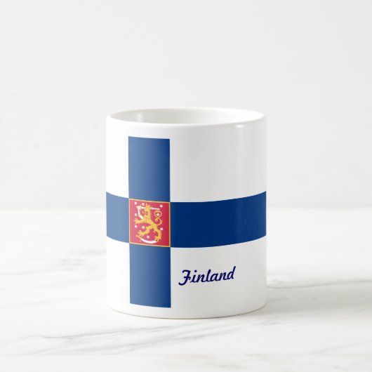 Tasse de drapeau de la Finlande (Centre)