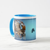 Tasse de Dreamcatcher de faucon de vol (Devant gauche)