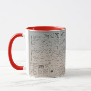 Tasse de fan art de Supernatural dessinée