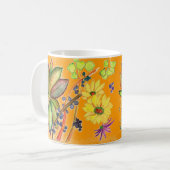 Tasse de fantaisie orange de fleur (Devant gauche)