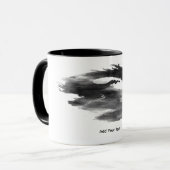 Tasse de fantasy Dragon Fumée Encre Noire Abstrait (Devant gauche)