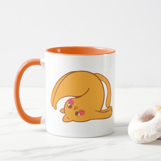 Tasse de félin vers le bas (Avec donut)