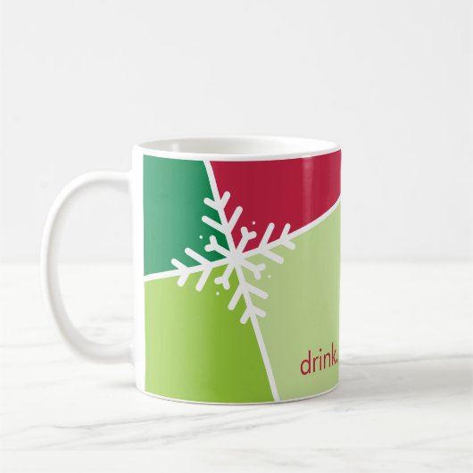 TASSE DE FÊTE PERSONNALISÉE : : flocon de neige 5 (Gauche)