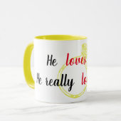 Tasse de fiançailles "Il m'aime" (Devant gauche)