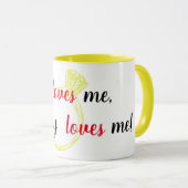 Tasse de fiançailles "Il m'aime" (Devant droit)