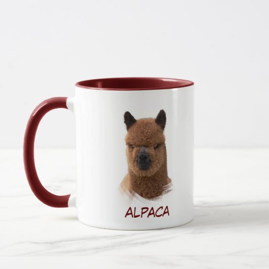 Tasse de fille de calendrier d'alpaga (Gauche)