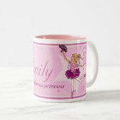 Tasse de fille de cheveux roses et blonds de (Devant droit)