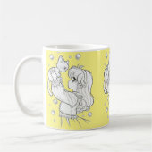 Tasse de fille et chat (Gauche)