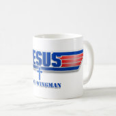 Tasse de film de Wingman de Jésus-Christ de logo (Devant droit)