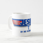 Tasse de film de Wingman de Jésus-Christ de logo (Devant gauche)