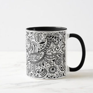 Tasse de "Fira", noire sur le blanc
