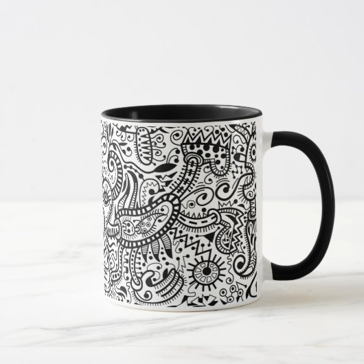 Tasse de "Fira", noire sur le blanc (Droite)