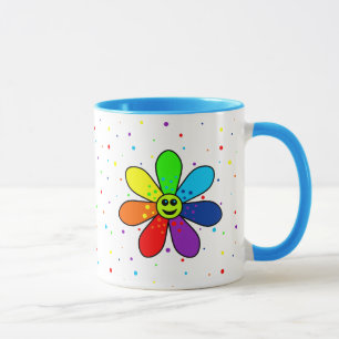 Tasse de fleur d'arc-en-ciel