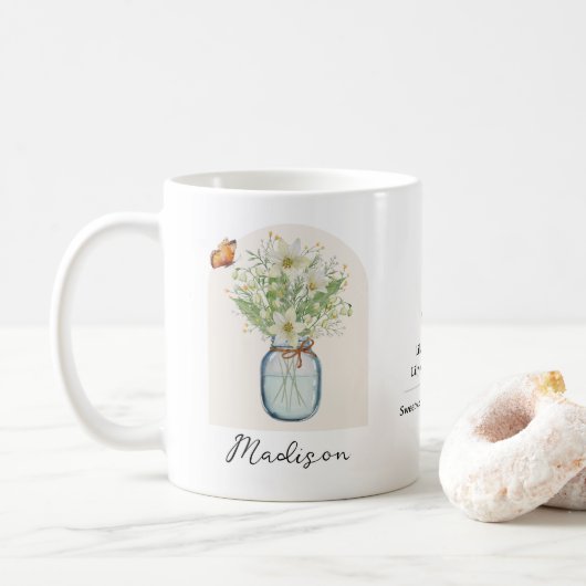 Tasse de fleur de naissance de mai (Avec donut)