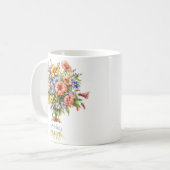 Tasse de fleur de naissance de septembre | Asters (Devant gauche)