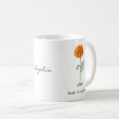 Tasse de fleur de naissance d'octobre – Souci (Devant droit)