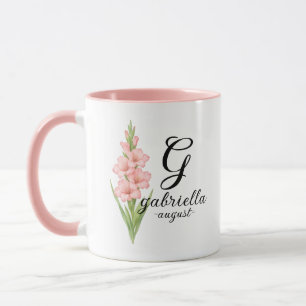 Tasse de fleur de naissance du Glaïeul élégant - A