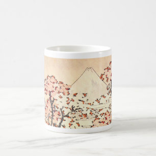 Tasse de fleurs de cerisier de Hokusai le mont