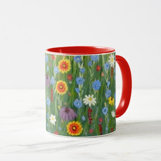 Tasse de fleurs sauvages avec fleurs de couverture (Devant droit)