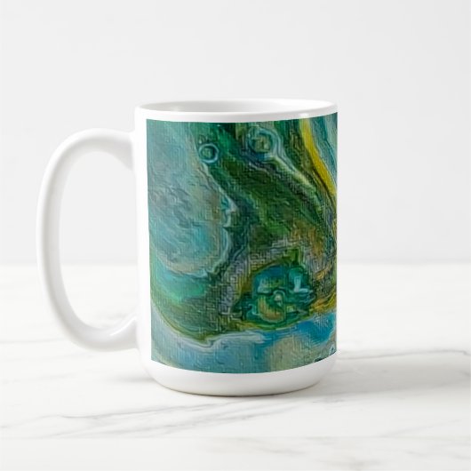 Tasse de fluide cellulaire vert et or (Gauche)