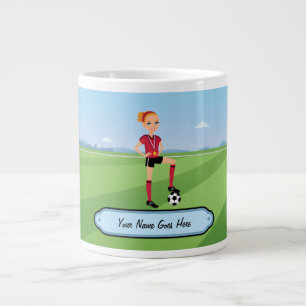 Tasse de footballeur de bande dessinée pour des