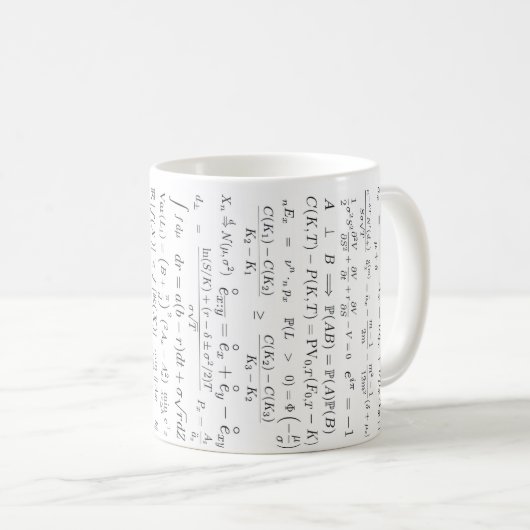 Tasse de formules de maths (Devant droit)