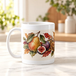 Tasse de fruits aquarelle du verger d'automne