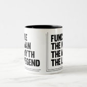 Tasse de Funcle de typographie - l'homme le mythe (Centre)