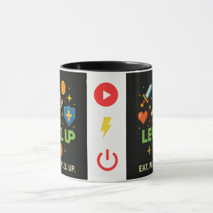 Tasse de Gamer « Level Up » – Coupe de Jeu Rétro P