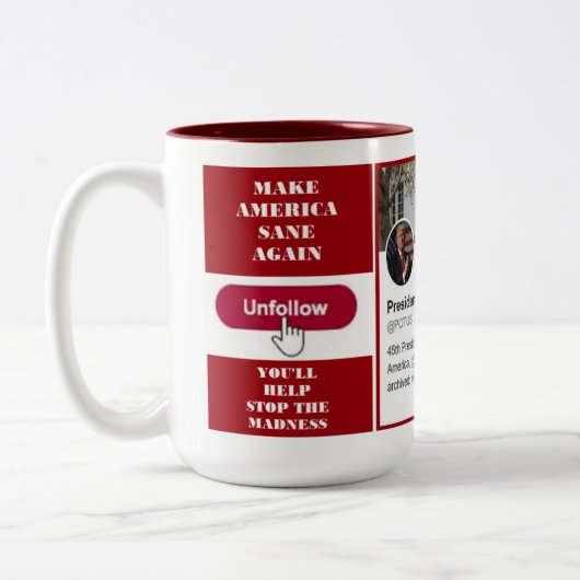 Tasse de gazouillement d'atout d'Unfollow (Gauche)