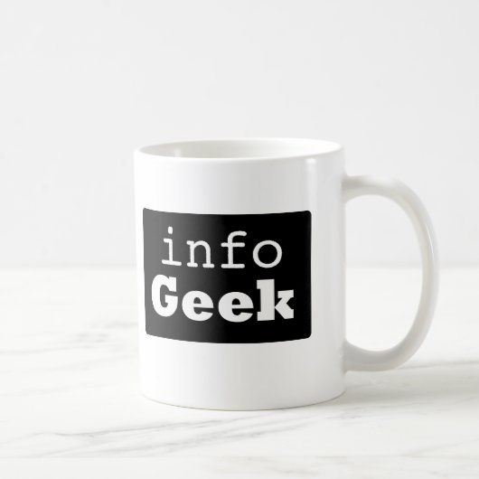 Tasse de geek d'information (logo : texte blanc, (Droite)