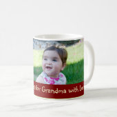 Tasse de grand-maman de Joyeux Noël de rayures (Devant droit)