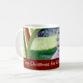 Tasse de grand-maman de Joyeux Noël de rayures (Devant gauche)