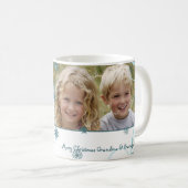 Tasse de grands-parents de Joyeux Noël de flocons (Devant droit)