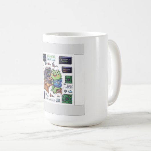 Tasse de Grenouille Programmeuse de Code Mignonne (Devant droit)