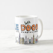 Tasse de griffonnage : Bleu et orange (Devant droit)