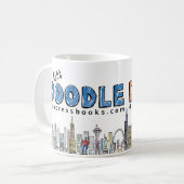 Tasse de griffonnage : Bleu et orange (Devant gauche)