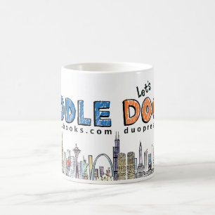 Tasse de griffonnage : Bleu et orange