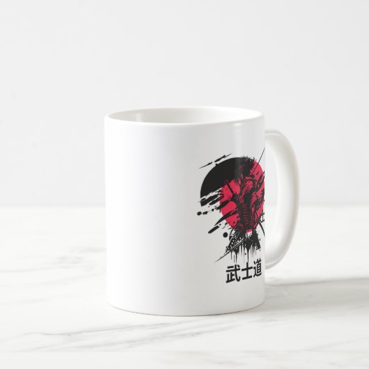 Tasse de guerrier samouraï – Conception du code Bu (Devant droit)