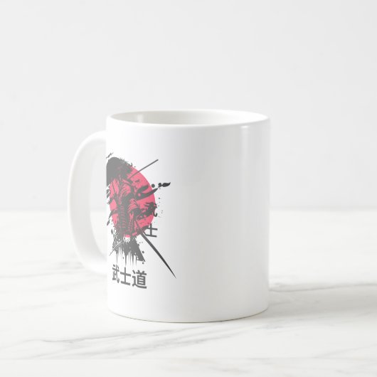 Tasse de guerrier samouraï – Conception du code Bu (Devant gauche)