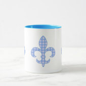 Tasse de guingan de Fleur de lis Blue (Centre)