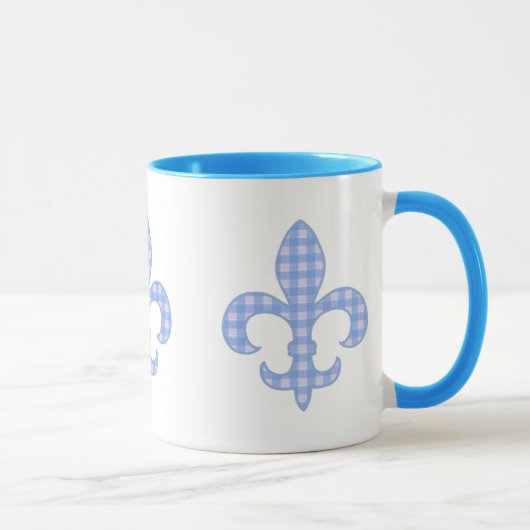 Tasse de guingan de Fleur de lis Blue (Droite)