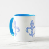 Tasse de guingan de Fleur de lis Blue (Devant gauche)