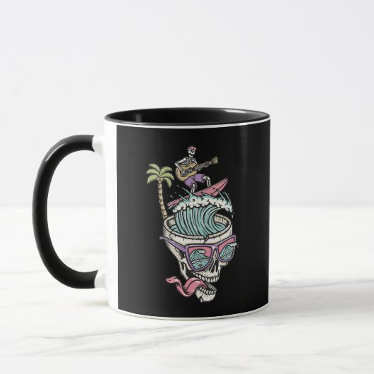 Tasse de guitariste squelette de surf rétro (Gauche)