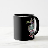 Tasse de guitariste squelette de surf rétro (Devant droit)