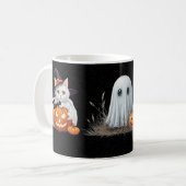 Tasse de Halloween Citrouille Fantôme Chat Sorcièr (Devant gauche)